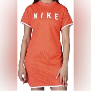 NIKE LADIES ORANGE ATHLETIC STYLE MINI JERSEY DRESS EXCELLENT CONDITION